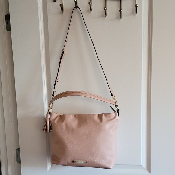 Anne Klein - Pink - Gold Detail - Hobo Crossbody Purse Bag - Picture 7 of 15